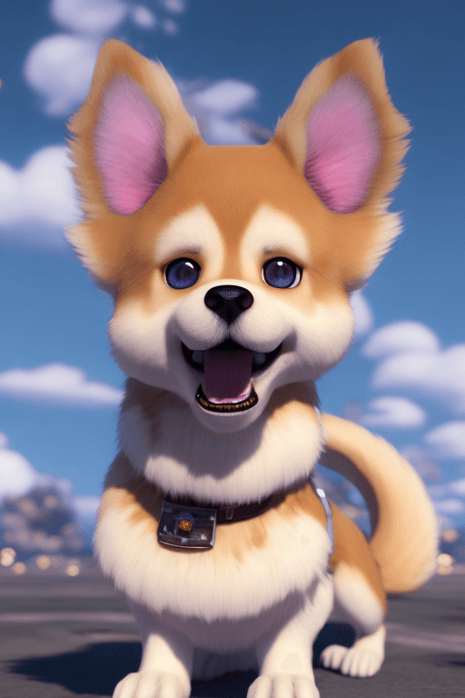 AI generated: a single caramel brazillian dog, cute, kawaii, ultra-detailed, hd, anime, design by makoto shinkai, ...