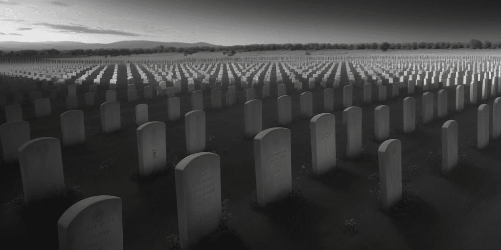AI generated: wide field of graves