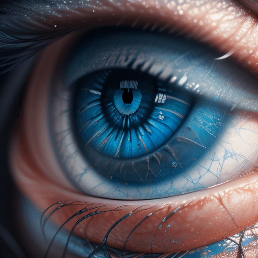 AI generated: hyper-realistic big blue eye, close side view, that reflects better life, imagination, inspiration, ...