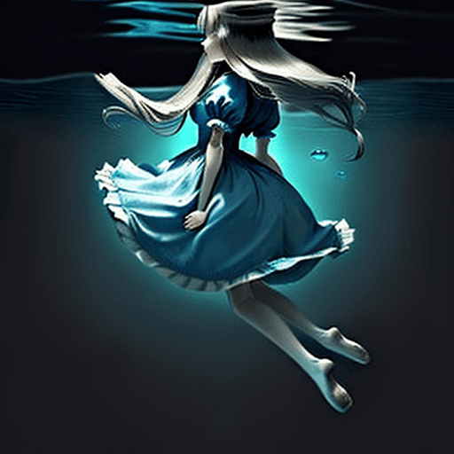 AI generated: Please create a high-resolution drawing. It should represents an adult version of Alice from "Alice ...