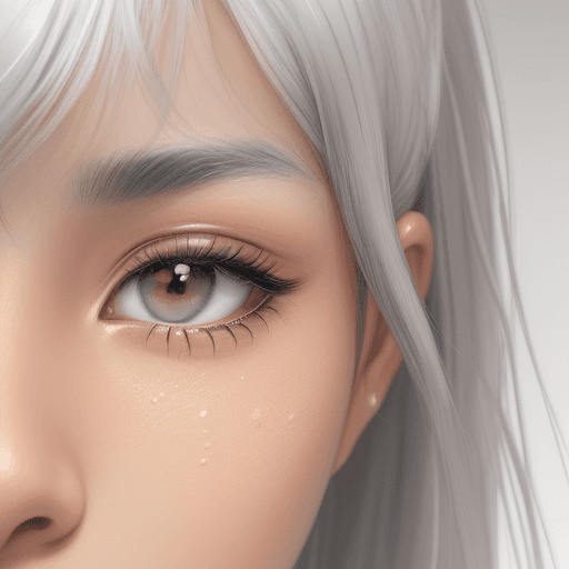 AI generated: what is summer's color, by Catallia Vasquez painting, shallow silver white, face close up, --s 400, ...