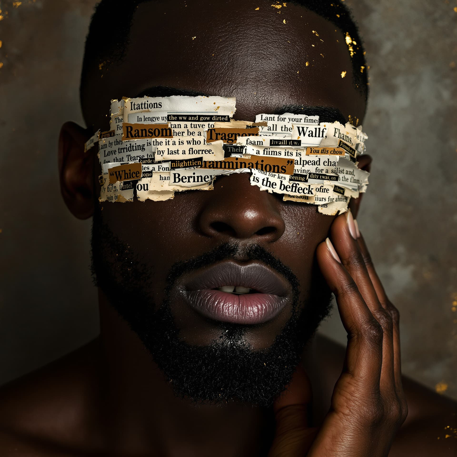 AI generated: Dark-skinned man, mid-20s to early 30s, close-up portrait, with a thoughtful and contemplative expre...