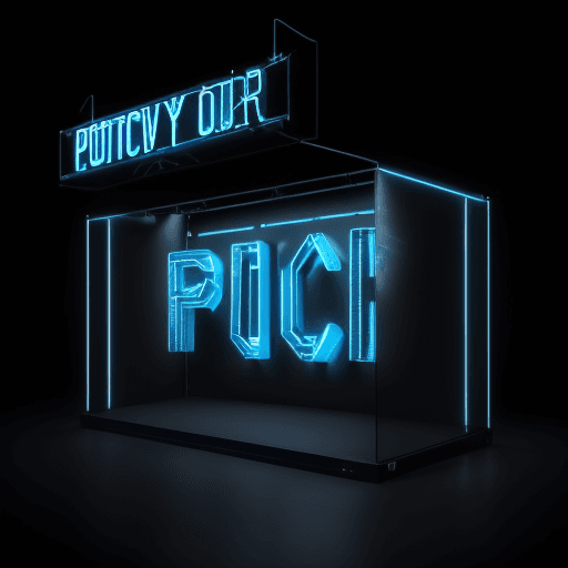 AI generated: productive photography, black color steel rectangular signage box placed against a in a photo studio...
