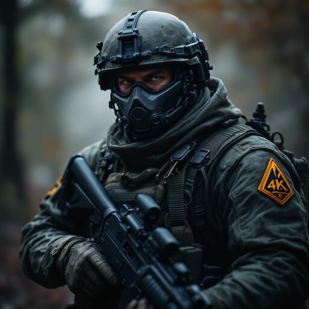 AI generated: Photo of a ultra realistic soldier, special operation, survival,  4k, hyper realistic.