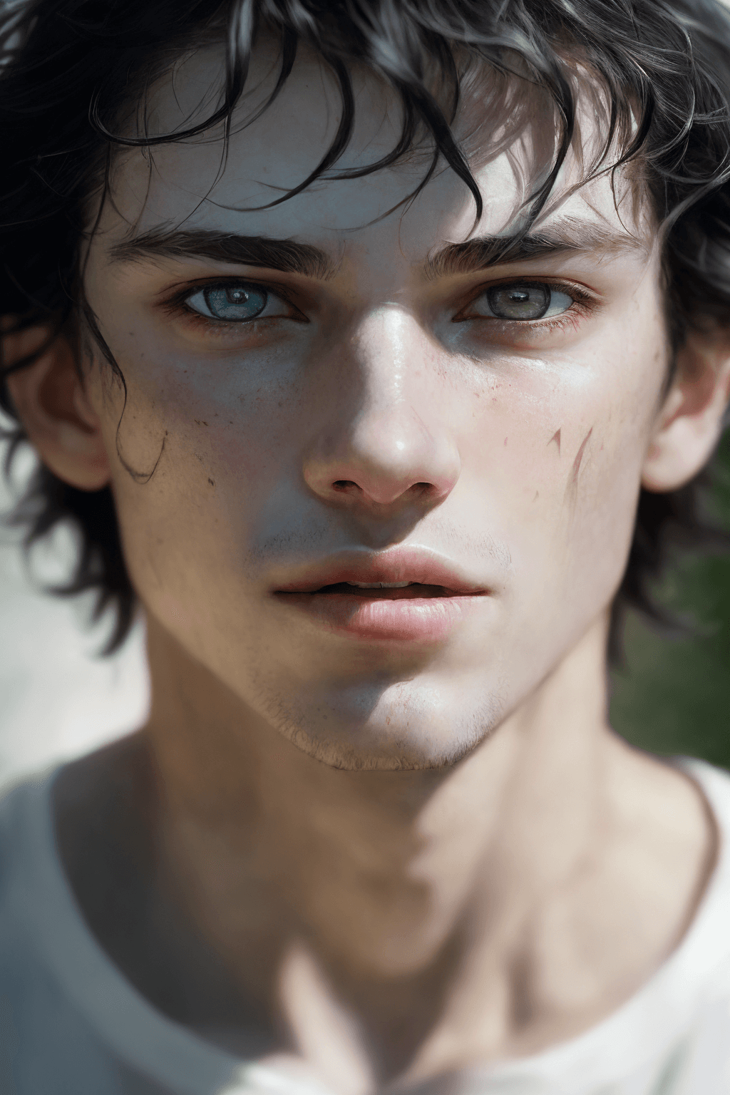 AI generated: crazy insane, high energy, magic, hyper realistic, detailed and realistic portrait of a man, round e...