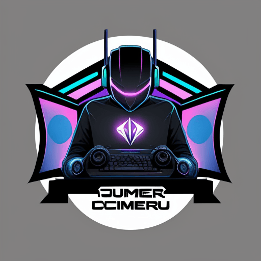 AI generated: tshirt logo design vector, gamer computer, vivid colors, detailed 