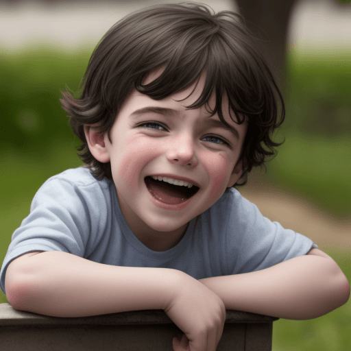AI generated: Un enfant qui rigole