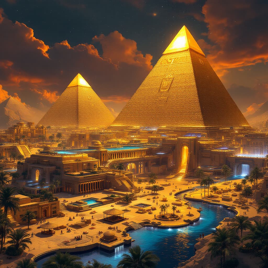 AI generated: Create a largest highest tallest Egyptian civilizations, futuristic Egyptian civilizations, futurist...