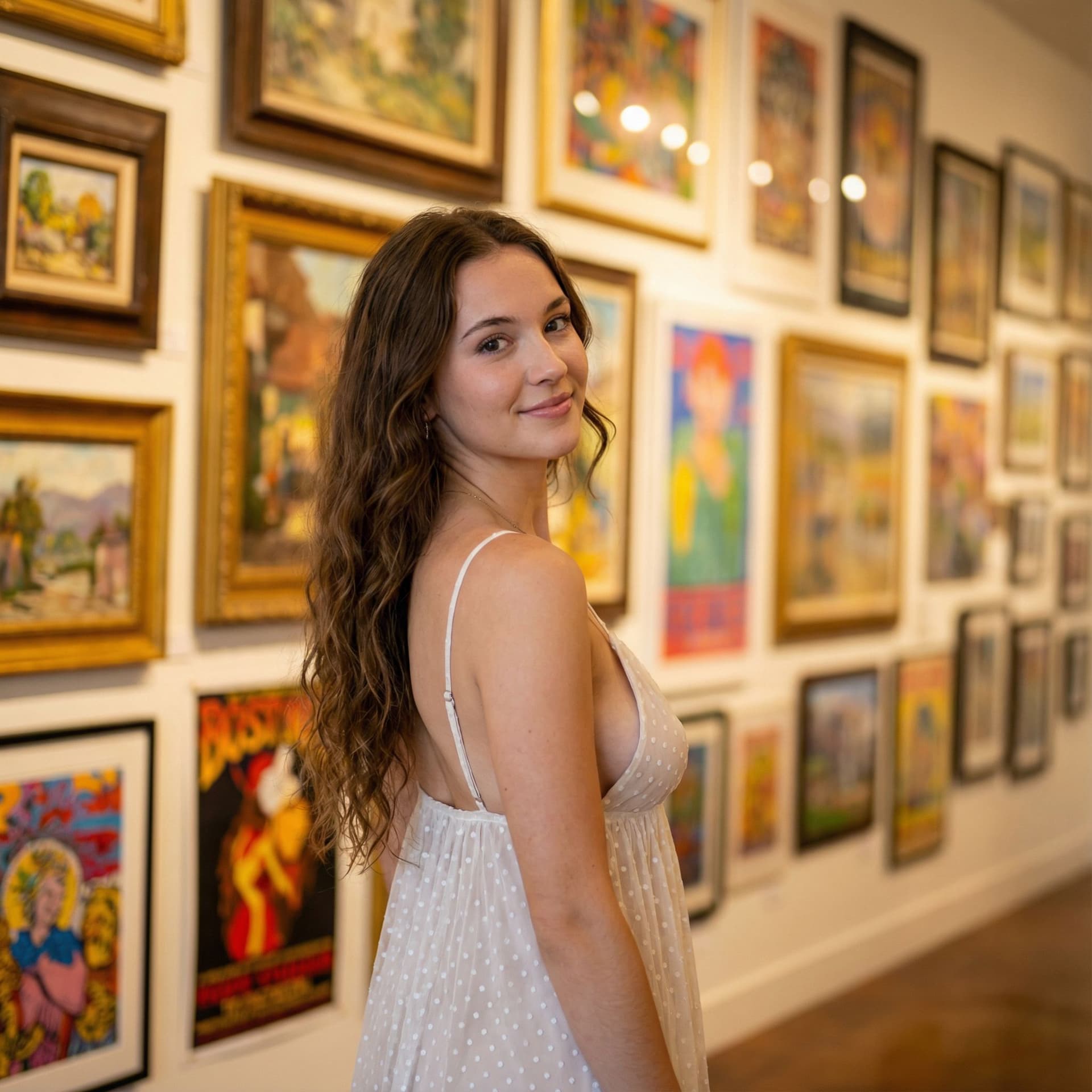 AI generated: Ultra-realistic 8K HD photography with skin detail. The image shows a young woman standing in front ...