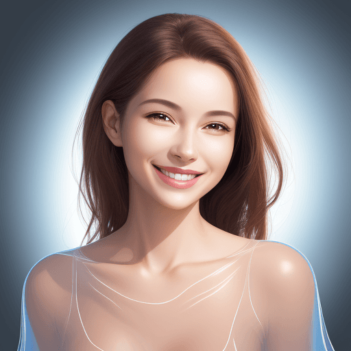 AI generated: woman smiling, transparent background, realistic