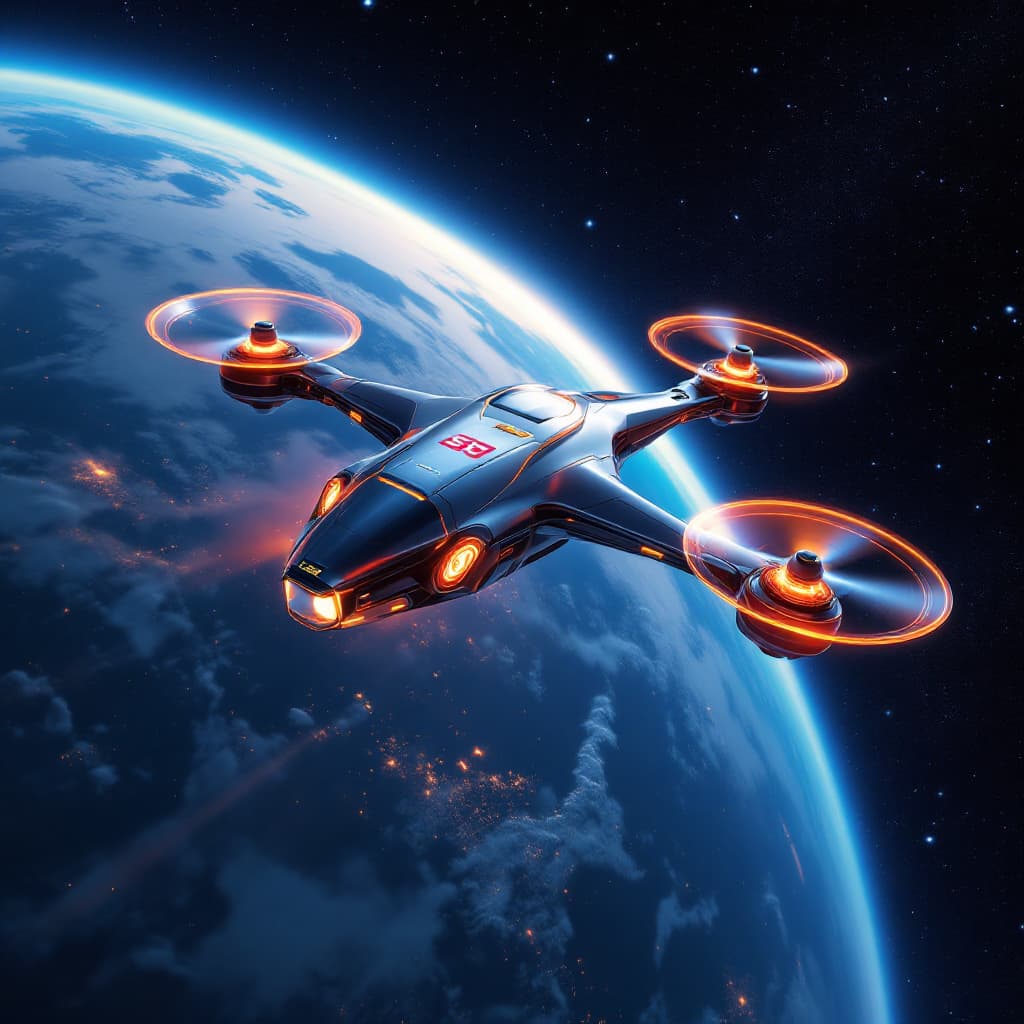 AI generated: highly detailed hyperrealistic photorealistic 8k ultra-detailed illustration of a futuristic drone s...