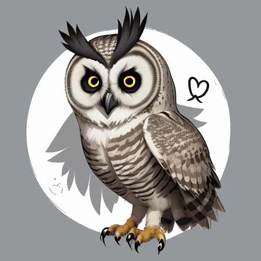 AI generated: Scrappy the Owl, a chronically online nonbinary lesbian, navigates the digital realm with feathered ...