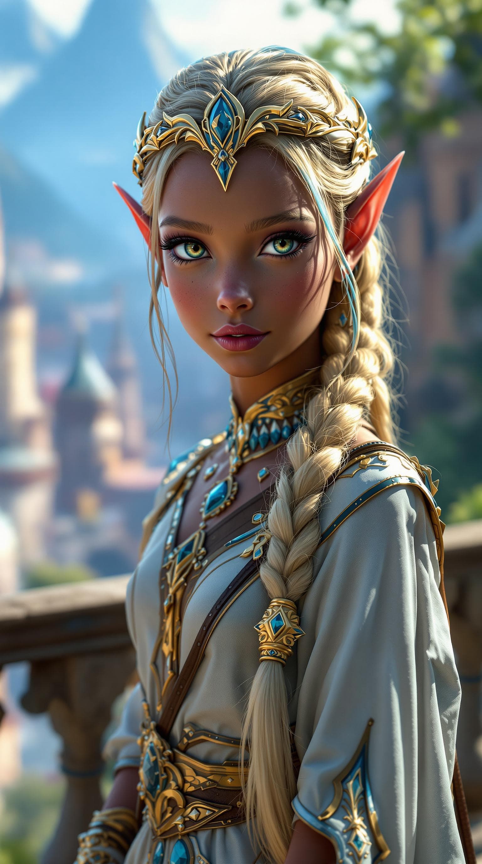AI generated: a professional photo of a exceptionally of the most beautiful blood elf princess girl in the world, ...