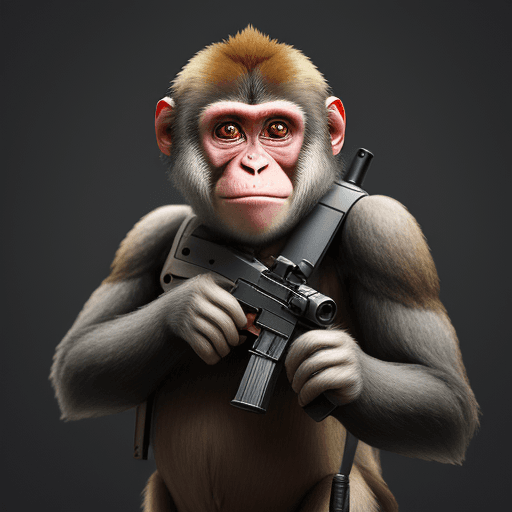 AI generated: russian monkey with a gun