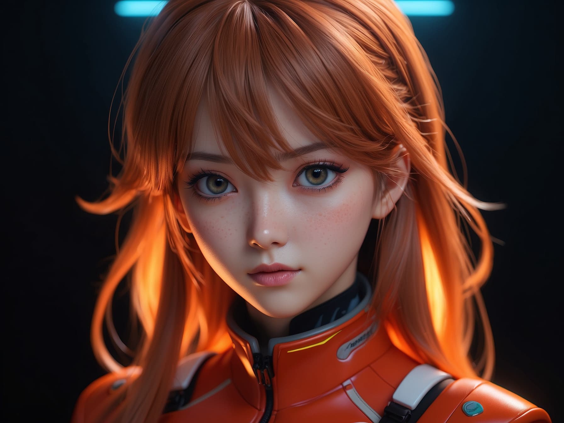 AI generated: a close up of a person with long hair, a 3D render by WLOP, featured on cgsociety, retrofuturism, ar...