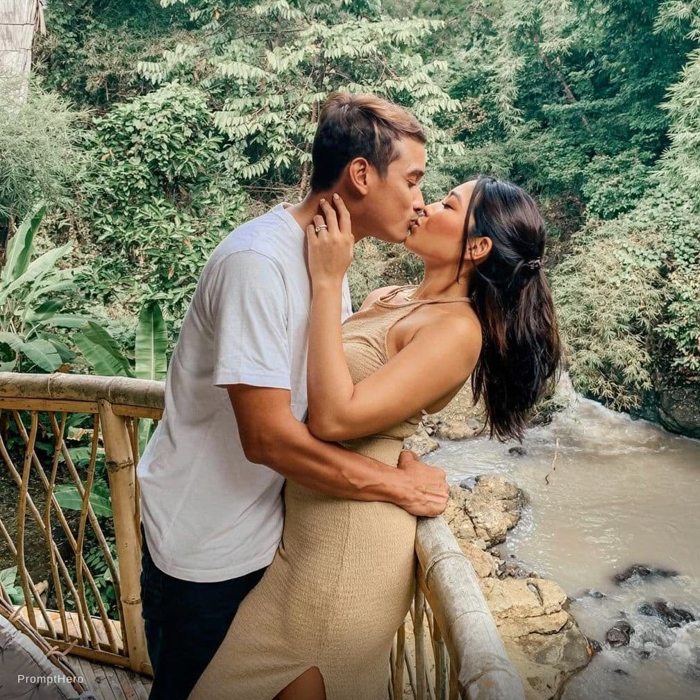 AI generated: each other rough kiss