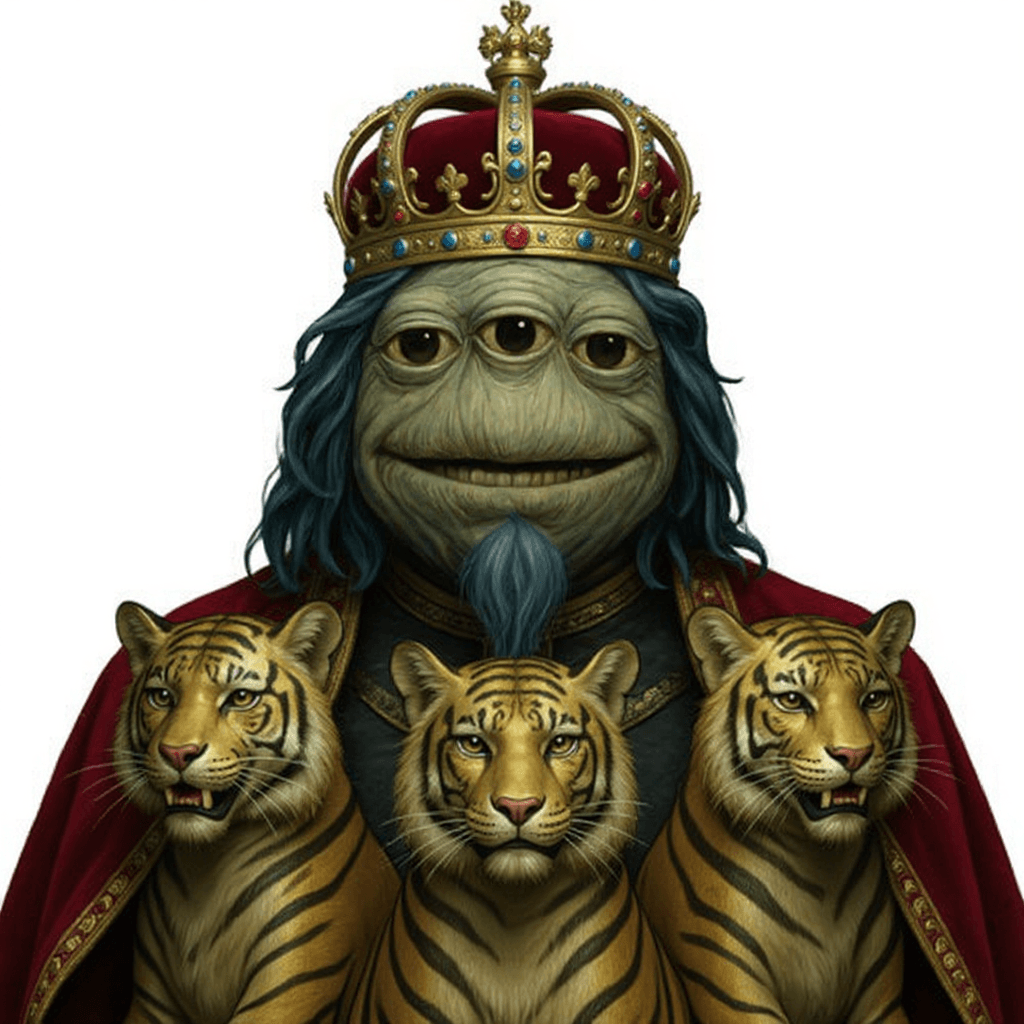AI generated: can you make this charcter the tzar of Russia? it also owns three golden tigers