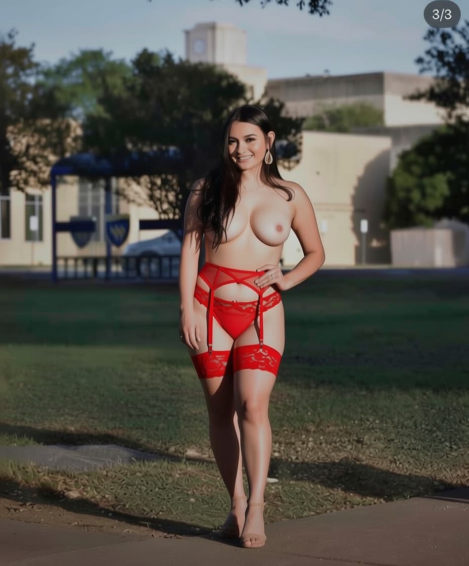 AI generated: Remove bra and leave her with no top