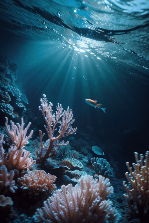 AI generated: (underwater scenery:1.3),luminous fish,Fish glowing in red and blue,hyper emotional,32k UHD resoluti...