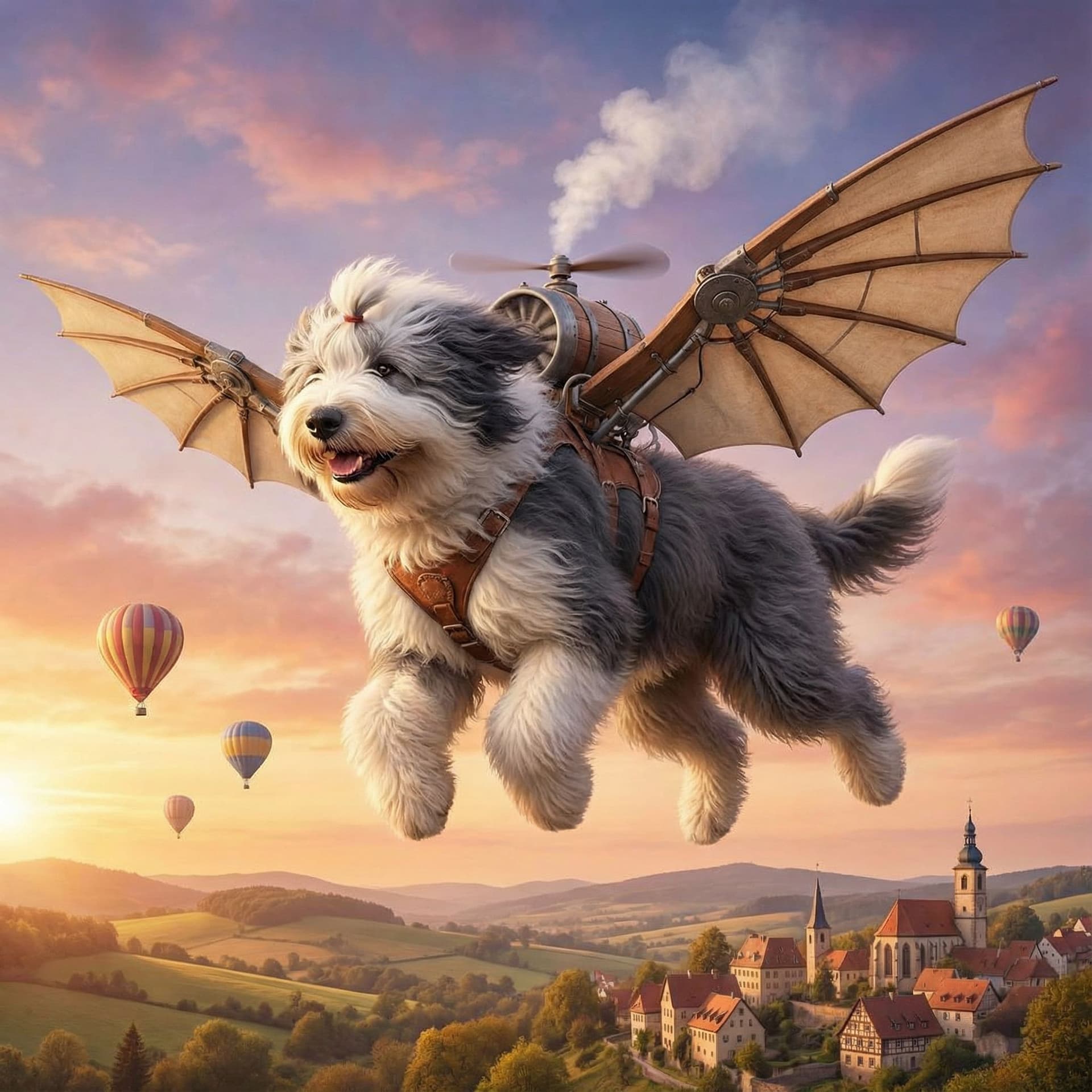 AI generated: un perro volador