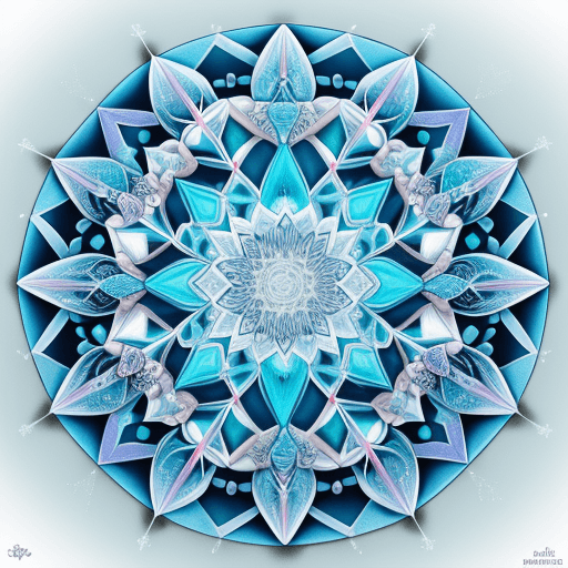 AI generated: detailed color drawing of icicle mandala