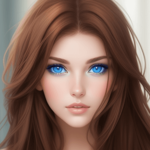 AI generated: #beautiful woman face with brown hair and blue eyes
