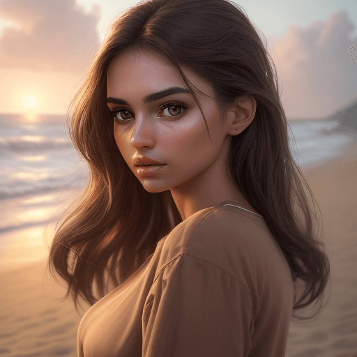 AI generated: A realistic photograph of a stunning girl, a [small nose], highly detailed face, detailed woman face...