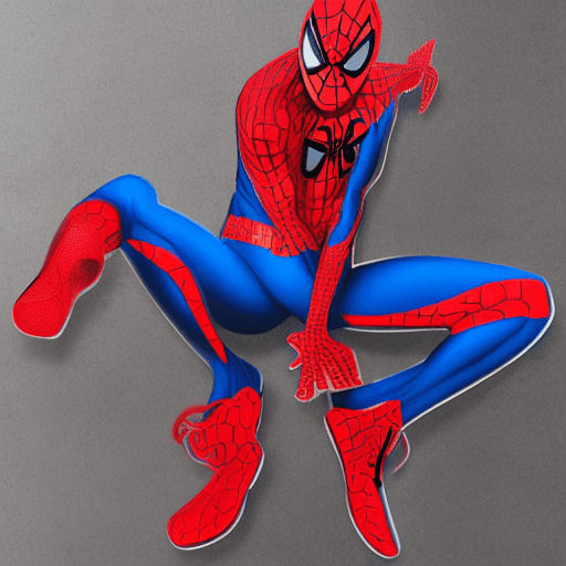 AI generated: spiderman wearing nike air jordan --s 250 --uplight