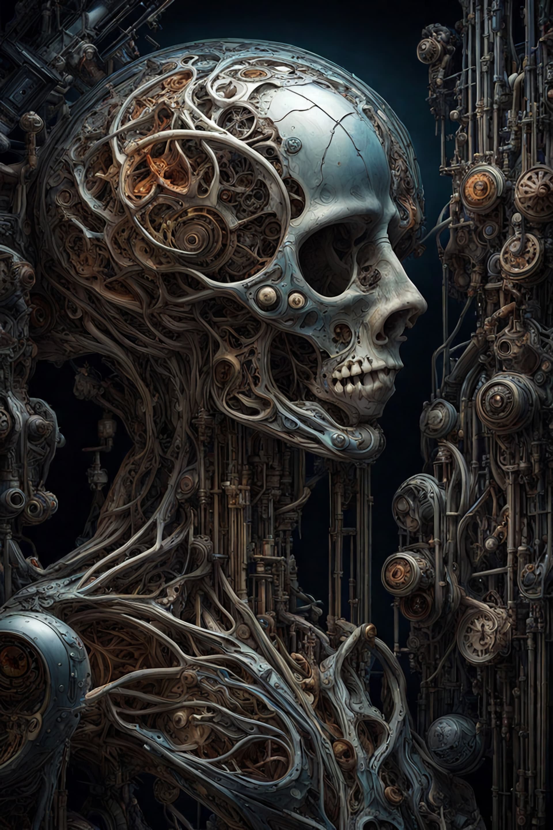 AI generated: (Peter Glick's beautiful work, biomechanical surrealism, soul landscape of light and shadow, excelle...