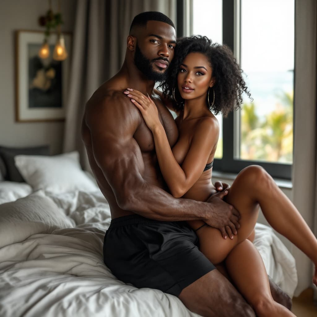 AI generated: Beautiful Naughty Couple , sexy, Sex, Private, Naughty Pose , Husband wife Naughty and Lusty, Husban...