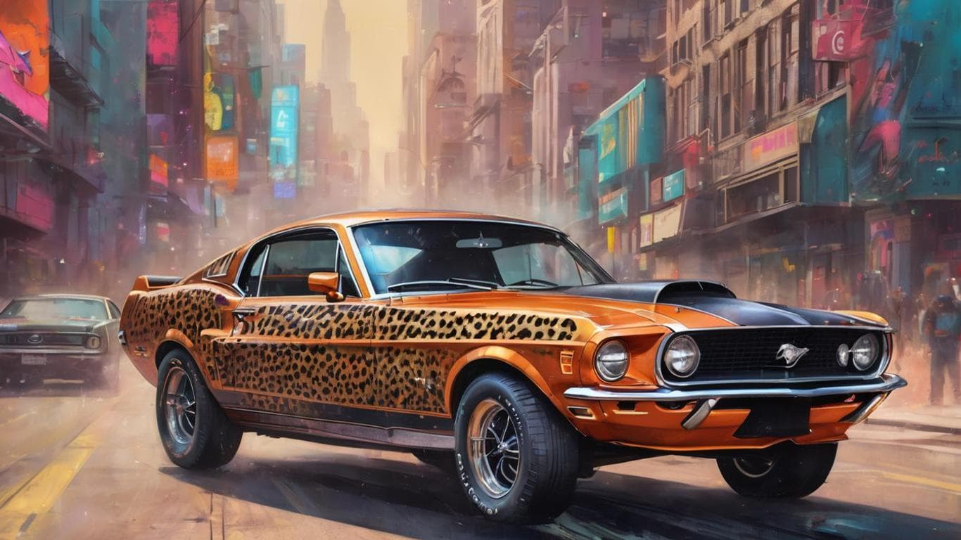 AI generated: A (((full wide view portrait poster))) featuring a (((seriously badass aggressive looking retro must...