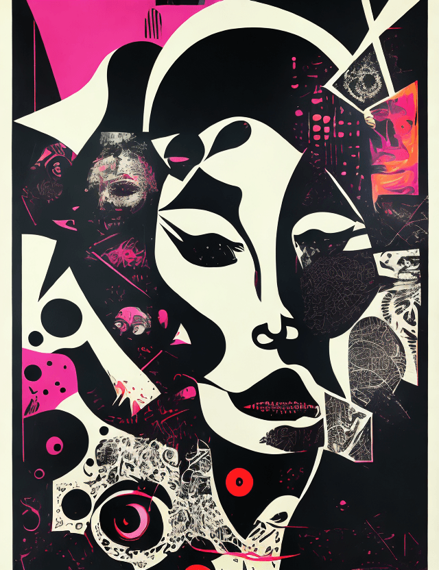 AI generated: Unapologetic, Perfectcore, bizarre, freaky graphic poster, lust, futuristic, strong graphic, line, B...