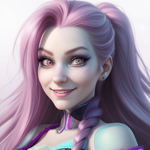 AI generated: Real girl model, real girl face, ultra-realistic real face portrait, fusion of Vi, Jinx from Arcane,...