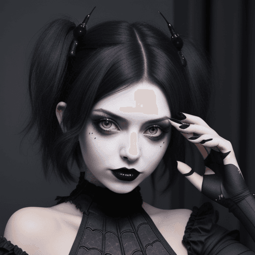 AI generated: gothic girl transforming into a spider