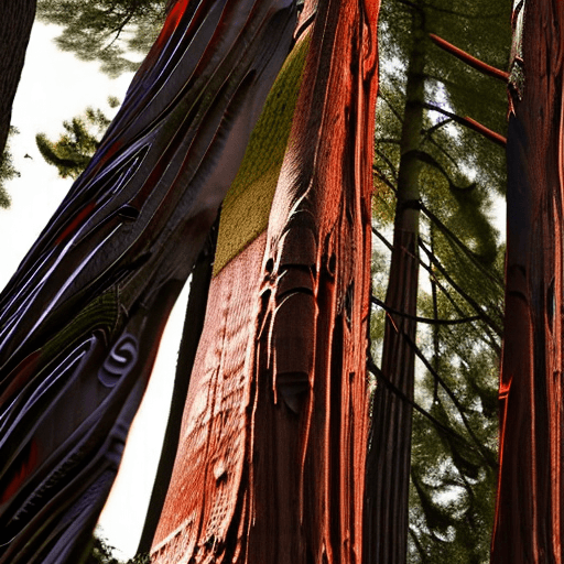 AI generated: a treehouse in Tokugawa shogunate era style, wrapping itself up and around a redwood tree, photograp...