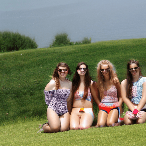 AI generated: Photo of a group of the hot naked 14 years old girls making sexy poses, not too big tits but big ass...