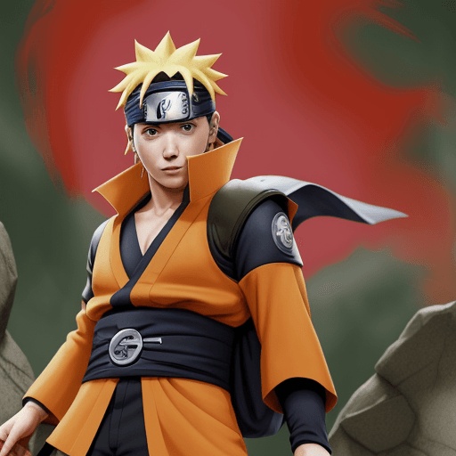 AI generated: El verdadero y original personaje de naruto aguantando la respiracion