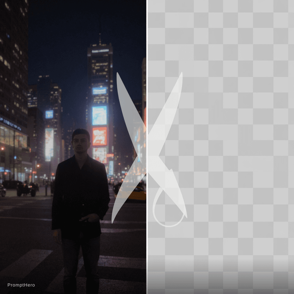 AI generated: A clean and modern landscape-format banner image demonstrating a background removal concept. The lef...