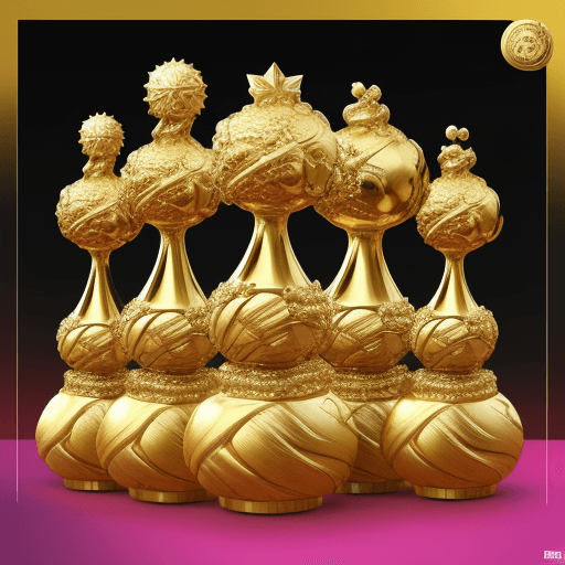 AI generated: esferas de oro de diferente tamaño