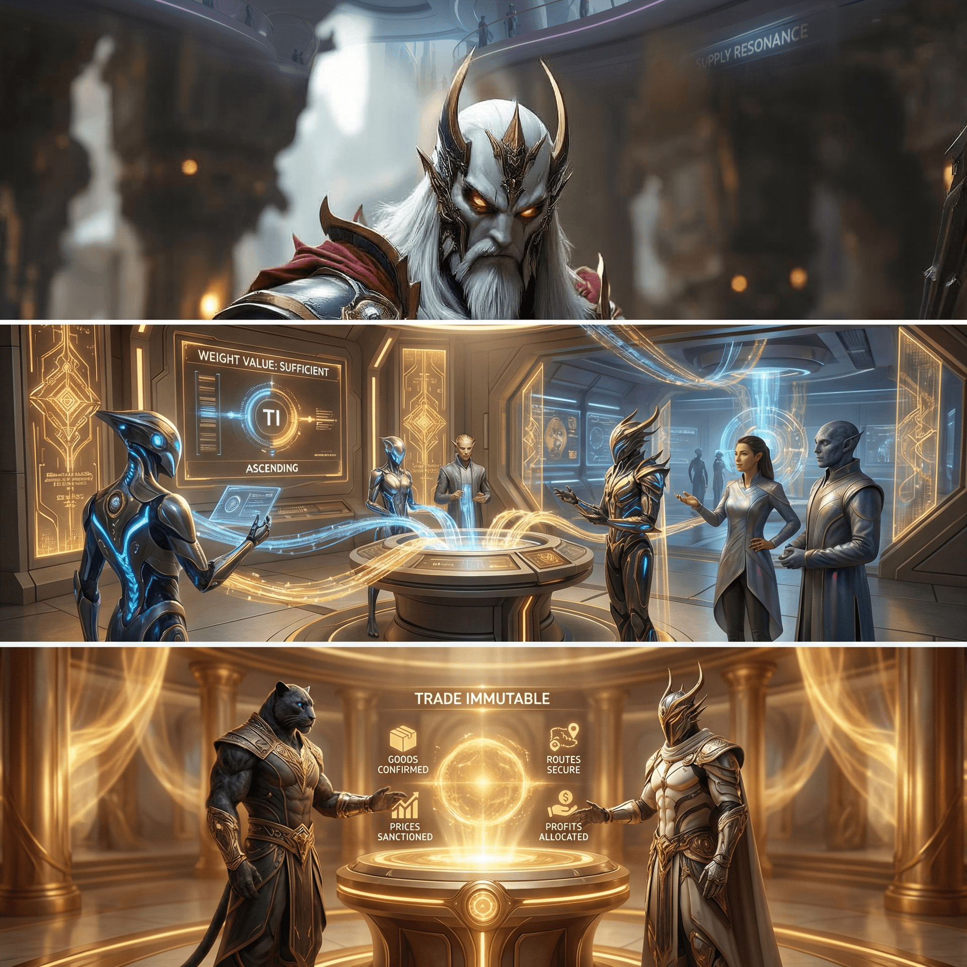AI generated: Copy the reference images and create other angles of view of the Inner workings of an Alien Financia...