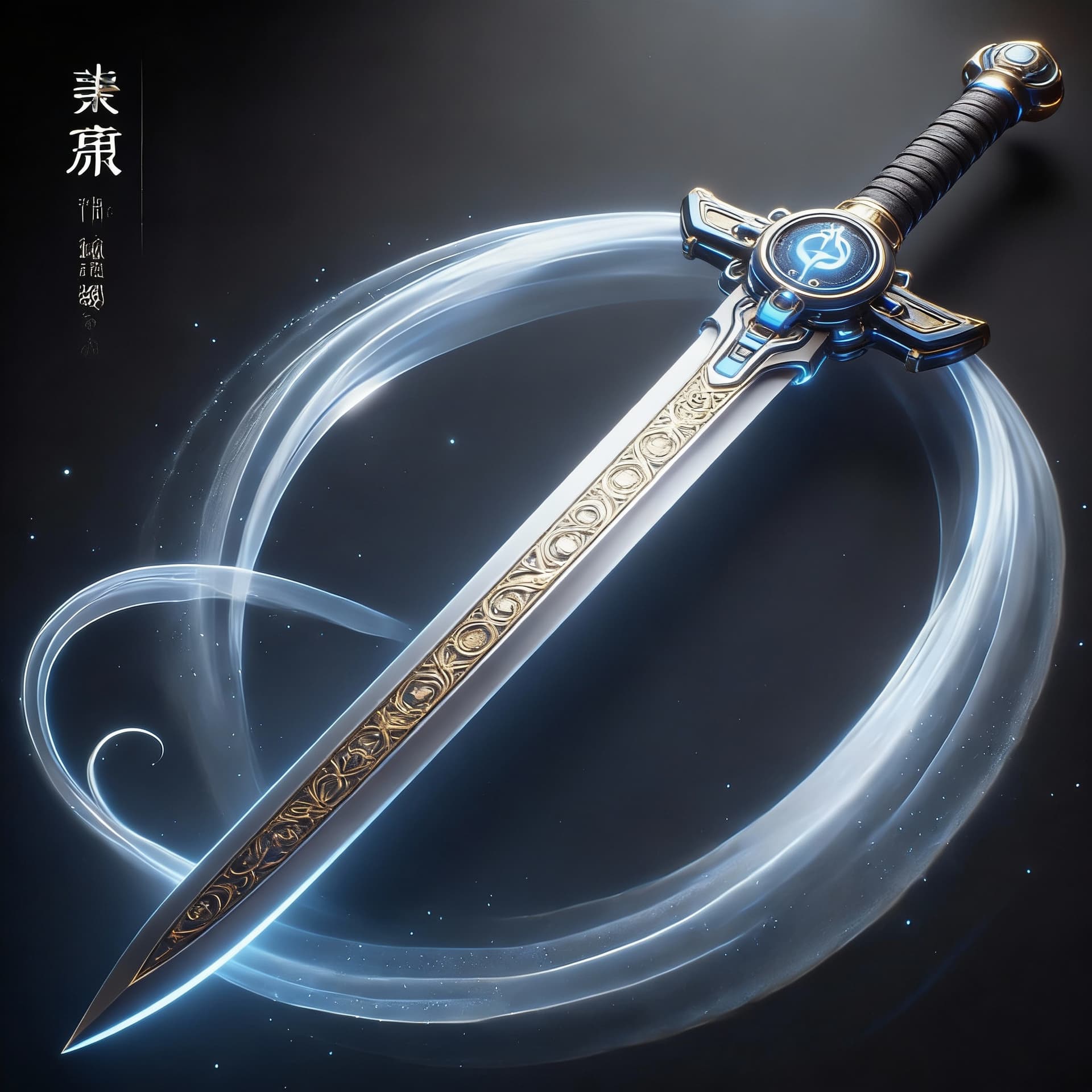 AI generated: Create long swords and give a display to showcase the sword's beauty and design. Show it from tip to...