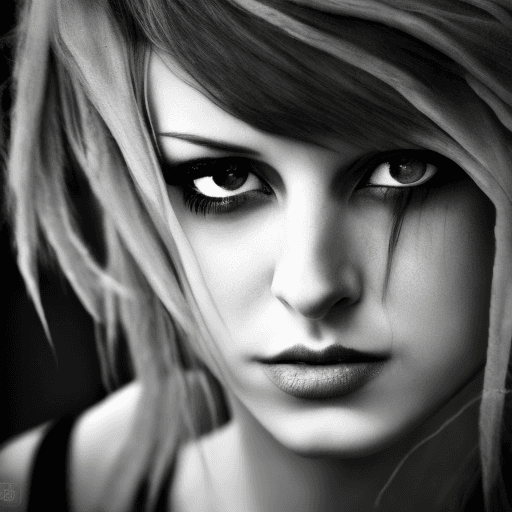 AI generated: High resolution photography, women, 2012, emo