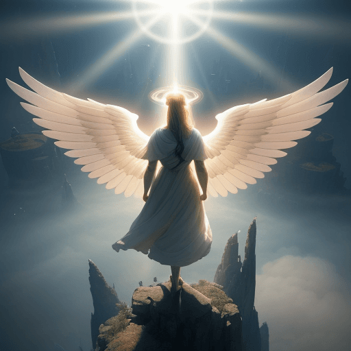 AI generated: It shows a scene with the central character standing on a high place. This character is surrounded b...