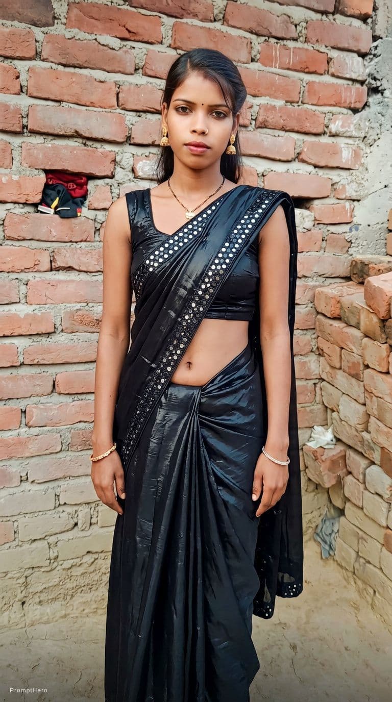 AI generated: Tamil girl. modern sexy glossy mirror saree, wearing saree saree saree model. glossy mirror saree Na...