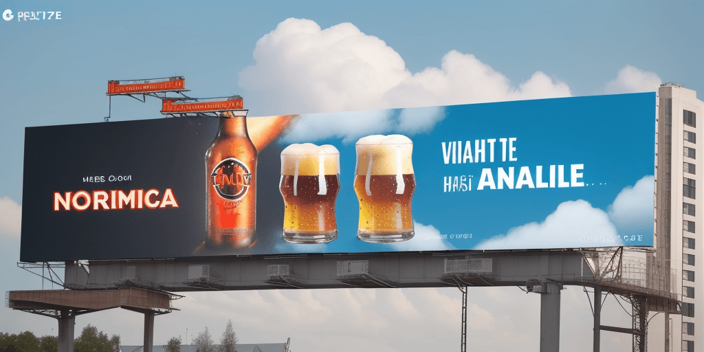 AI generated: Please create a billboard style image that is a beer commercial. The brand name on the image should ...