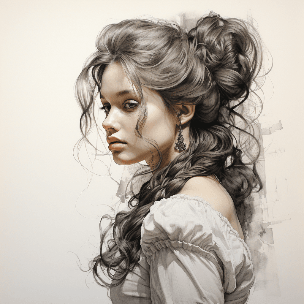 AI generated: stunning sketch portrait by Michelangelo, charcoal drawing, face only, an absolutely gorgeous woman,...