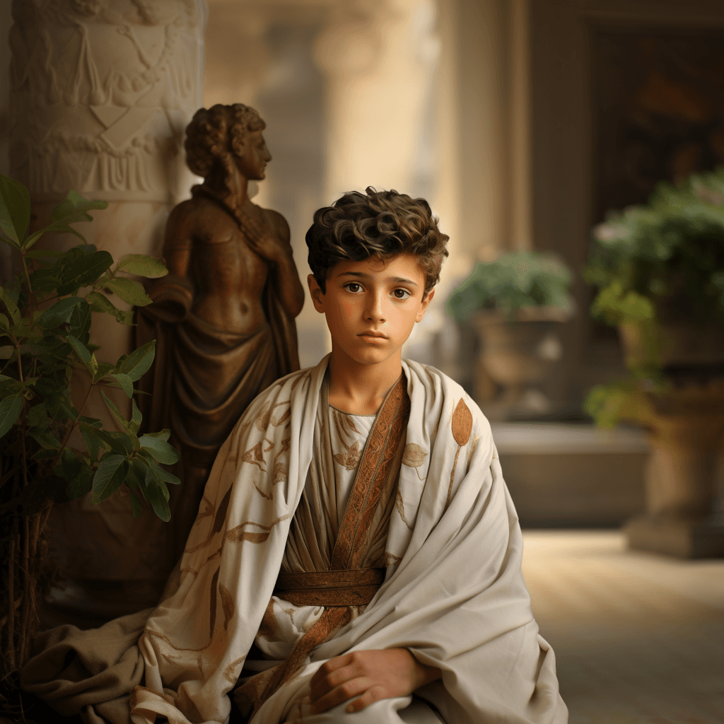 AI generated: Ultra realistic photo, young Marcus Aurelius, intricate, elegant, highly detailed, digital painting,...