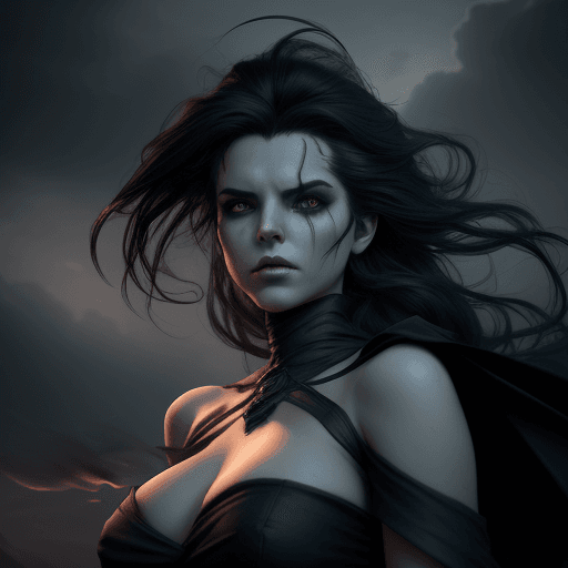 AI generated: (character of video game 1:3)::2 royal, darkness, short windblown hair and cloth, Magic the gatherin...