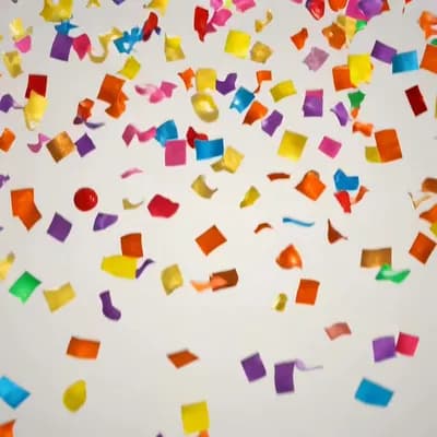 AI generated video: Create a 4-second photorealistic confetti overlay animation with a transparent background (alpha cha...