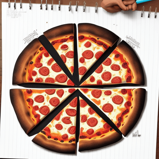 AI generated: diseño simple y divertido de un trozo de pizza peperoni en blanco y negro con lineas negras y gruesa...